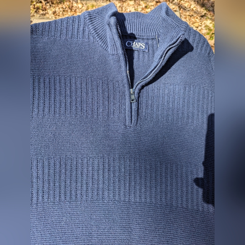 Chapsman pullover textured sweater with zipper front size XL